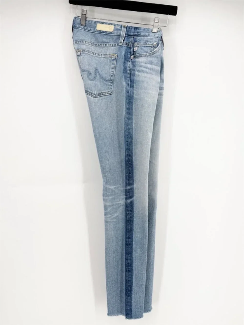 AG Adriano Goldschmied The Mari High Rise Straight Jean Raw Hem 2-Tone 28R - Picture 7 of 11